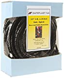 Pre-Cut Spiral Wrap Hose Protector, 0.67" OD, 25' Length, Black