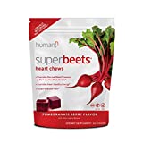 humanN SuperBeets Heart Chews - Nitric Oxide Production and Blood Pressure Support - Grape Seed Extract & Non-GMO Beet Energy Chews - Pomegranate Berry Flavor - 60 Count