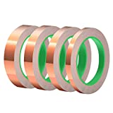 Oubaka 4 Sizes Copper Foil Tape,Double-Sided Conductive Copper Tape with Adhesive for EMI Shielding,Paper Circuits,Electrical Repairs,Grounding(5mm,6mm,8mm,10mm) X 21.9yards