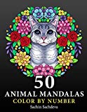 50 Animal Mandalas: Color by Number Coloring Book for Adults features Floral Mandalas, Geometric Patterns, Swirls, Wreath, Wild Creatures for Stress Relief and Relaxation