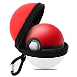 MoKo Case for Nintendo Switch Poke Ball Plus Controller, Portable Protective EVA Travel Carrying Case Travel Storage Bag for Nintendo Switch Pokeball Plus Controller – Red + White
