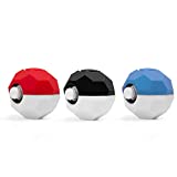 Cybcamo Silicone Grip for Poké Ball Plus Controller, Anti-Slip Protective Case Cover with Thumbsticks for Pokémon Let's Go Pikachu/Eevee Game for Nintendo Switch 3 Pack (Football)