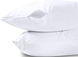 Utopia Bedding Waterproof Zippered Pillow Encasement – Pillow Protectors Jersey - 20 x 28 Inches - (Pack of 2, Queen, White)
