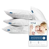 Queen Pillow Protector Zippered 4 Pack Queen Size 20 x 30 inch Pillow Case Protector Skin Friendly Pillow Covers Encasement Pillow Case White