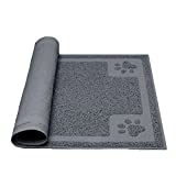 Darkyazi Pet Feeding Mat Large for Dogs and Cats,24"×16" Flexible and Easy to Clean Feeding Mat,Best for Non Slip Waterproof Feeding Mat. (Grey)