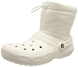 Crocs Unisex Men's and Women's Classic Lined Neo Puff Winter Boots Snow, White/White, 8 US