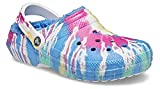 Crocs Unisex Men's and Women's Classic Lined Clog | Fuzzy Slippers, Pastel Tie Dye, 6 US