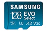 SAMSUNG EVO Select Micro SD Memory Card + Adapter, 128GB microSDXC 130MB/s Full HD & 4K UHD, UHS-I, U3, A2, V30, Expanded Storage for Phone, Gaming, Tablet, MB-ME128KA/AM