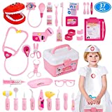 Gifts2U Toy Doctor Kit, 37 Piece Kids Pretend Play Toys Dentist Medical Role Play Educational Toy Doctor Playset for Girls Ages 3-6