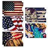 RFID Blocking Sleeves (10 RFID Blocking Sleeves, 5 Unique Designs) Identity Theft Protection Travel Case Set (American Element) (Side Load)