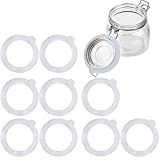 Silicone Replacement Gasket, Airtight Rubber Seals Rings for Mason Jar Lids, Leak-Proof Canning Silicone Fitting Seals for Glass Clip Top Jars (White, 10pcs)