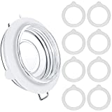 ASTER 8 Pcs Replacement Silicone Jar Gaskets, Airtight Silicone Jar Rubbers Seals Rings for Mason Canning Jars Mouth Canning, 3.75 Inch (White)