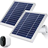 iTODOS Solar Panel Works for Arlo Essential Spotlight/XL Spotlight Camera, 11.8Ft Outdoor Power Charging Cable and Adjustable Mount,Charger for Essential, Not for Arlo HD Pro Pro2 Pro3(2 Pack,Silver)