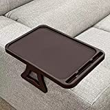 Sofa Armrest Clip Table, TV Snack Tray, Handy Remote Controls/Drinks/Phone Holder (Cherry)