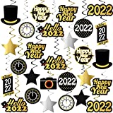 Happy New Years Swirl Decorations 2022 – Pack of 40, Gold Glitter | Happy New Year Decorations 2022 | New Years Eve Party Supplies 2022 | NYE Decorations 2022 | Happy New Years Eve Decorations 2022