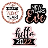 Big Dot of Happiness Rose Gold Happy New Year - Diy Shaped 2022 New Year's Eve Party Cut-Outs - 24 Count