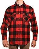 Guides Choice Pro Elite Mens Heavy Duty Flannel Shirt, Red, Medium Tall