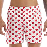 YiZYiF Men's Silk Lips Print Frilly Shiny Satin Boxer Shorts Lounge Underwear Halloween Heart Print White X-Large