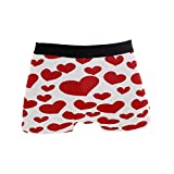 ZZKKO Red Love Heart Mens Boxer Briefs Underwear Breathable Stretch Boxer Trunk with Pouch M