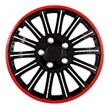 Pilot Universal Fit Cobra Black and Chrome with Red Trim 15 Inch Wheel Covers - Set of 4 (WH527-15RE-BX)