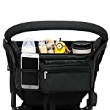 Lupantte Universal Stroller Organizer with 2 Insulated Cup Holders, Stroller Accessories, for Carrying Diaper, iPhone, Toys & Snacks, Fits Britax, Uppababy, Baby Jogger, and BOB Stroller
