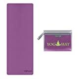 TOPLUS Travel Yoga Mat, 1/16 Inch Thin Foldable Travel Mat, High-Grade Natural Suede Anti Slip Hot Yoga Mat for Travel, Yoga and Pilates, Coming with Exquisite Carrying Bag
