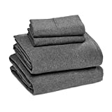 Amazon Basics Cotton Jersey Bed Sheet Set - Queen, Dark Gray