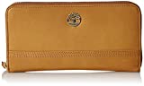 Timberland Leather RFID Zip Around Wallet Clutch with Wristlet Strap, Wheat (Nubuck)