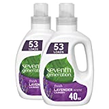 Seventh Generation Concentrated Laundry Detergent, Fresh Lavender scent, 40 oz, Pack of 2 (106 Loads)