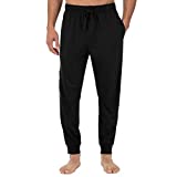 Fruit of the Loom Men's Jersey Knit Jogger Sleep Pant (1 and 2 Packs), Black, Large