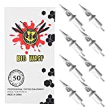 BIGWASP 50pcs Assorted Disposable Tattoo Needle Cartridges Round Liner Mixed 3RL 5RL 7RL 9RL 11RL (50pcs #10 Bugpin RL)