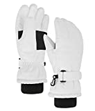 Livingston Womens Snow Gloves Sports Waterproof Ski Gloves, White, Small