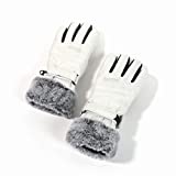 accsa Women Winter Ski Gloves 3M Thinsulate Waterproof & Windproof Snow Gloves for Skiing Anti-Slip Gloves White L
