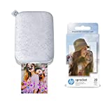 HP Sprocket Portable Photo Printer 2nd Edition (Luna Pearl) & Sprocket Photo Paper, Sticky-Backed 20 sheets