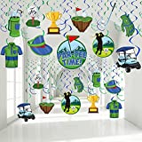 30 Pieces Golf Party Decorations Swirls, Birthday Retirement Sports Golf Theme Party Supplies Golf Cutouts Foil Hanging Swirls Ceiling Decor for Kids Boys Men Baby Shower Par-Tee Time Birthday