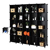 VINGLI Cube Storage Closet Organizer Storage Shelves 25 Cube Closet Cabinet Book Shelf Foldable Storage Clothes Organizer DIY Plastic Ideal for Living Room Office Bedroom