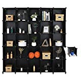 VINGLI 25 Cube Storage Organizer Closet Storage Shelves, DIY Wire Cube Modular Bookcase Storage, Plastic Closet Cabinet, Ideal for Living Room Bedroom, Home, Office