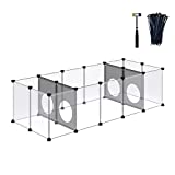 DINMO Christmas Pet Playpen, Small Animal Playpen, C&C Cage, Guinea Pig Fence, DIY Indoor Small Pet Exercise, Interesting Game Hole Series for Rabbits, Puppy, Hamsters, 61.4 x 25.4 x 16.4 inches