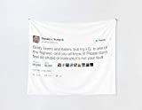 2but Donald Trump - My IQ is One of The Highest Fake Tweet Funny Tapestry Wall Hanging Tapestry Wall Tapestry Peach Home Living Room Dorm Decor 51"X60"Inch Black