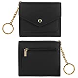 Gostwo women's Small Wallet RFID Blocking Keychain Wallet Change Pouch Credit Card Holder Mini Bifold Purse( Black)