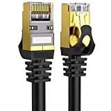 Cat 8 Ethernet Cable 50 ft Shielded, Indoor&Outdoor, Heavy Duty High Speed Direct Burial 26AWG Cat8 Network Wire, 40Gbps 2000Mhz SFTP Patch Cord, In Wall&Weatherproof RJ45 Cable for Router/Modem/Xbox