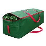 Christmas Tree Storage Bag - Xmas Large Tree Container Garland Bag Garland Storage Bag Reinforced Wide Handle and Double Sleek Zipper - Heavy Duty to Hold 7.5ft Disassembled Artificial Tree - Green