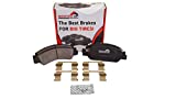 Beefed Up Brakes Trail Rated Front Ceramic Brake Pad Kit w/hardware and grease Compatible with Cadillac Escalade; Chevy Avalanche, Silverado 1500, Suburban, Tahoe; GMC Sierra 1500, Yukon