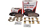 Beefed Up Brakes - Heavy Duty Front & Rear Ceramic Brake Pad Kit w/hardware and grease Compatible with 2014 - 2018 Chevy Silverado 1500 & 2014 - 2018 GMC Sierra 1500