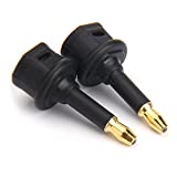 Digital Fiber Optic Toslink to 3.5mm Jack (Mini Toslink) Plug Adaptor Digital Optical for Audio (2Pack)