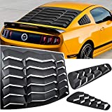 E-cowlboy Rear+Side Window Louvers Windshield Sun Shade Cover GT Lambo Style for Ford Mustang 2005 2006 2007 2008 2009 2010 2011 2012 2013 2014 (ABS Matte Black)