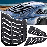 E-cowlboy Rear+Side Window Louver Windshield Sun Shade Cover GT Lambo Style for Ford Mustang 2015 2016 2017 2018 2019 2020 2021 Custom Fit All Weather ABS (Matte Black)