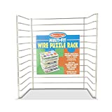 Melissa & Doug Multi-Fit Metal Wire Puzzle Rack 12 Inches Wide And 0.75 Inches Deep - Puzzle Holder Rack Storage Organizer For Kids,Silver