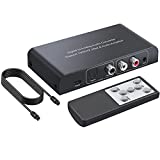 PROZOR 192KHz DAC Converter Toslink Coaxial SPDIF Optical Input RCA 3.5mm Output with Volume Adjustable Remote Control Digital to Analog Audio Converter with Optical Cable