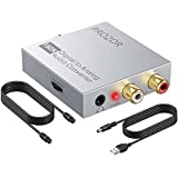 PROZOR 192k Digital to Analog Converter DAC Supports Volume Control Digital Coaxial SPDIF Toslink to Analog Stereo L/R RCA 3.5mm Jack Audio Adapter